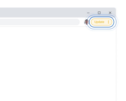 Update button in Google Chrome browser 