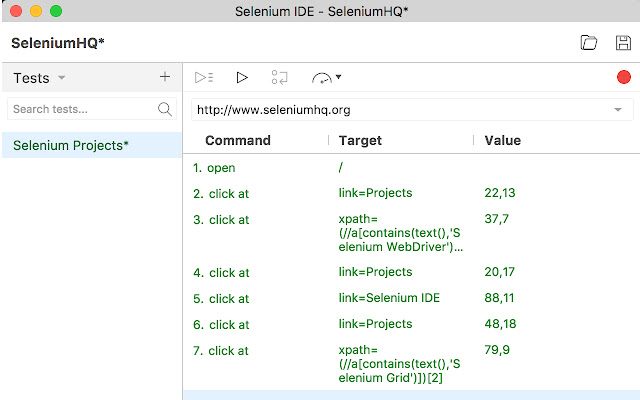 Selenium integrated development environment