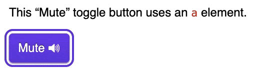 Accessible mute toggle button created with ARIA roles and states