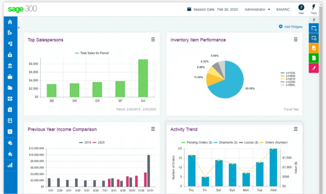 enterprise resource planning system: sage 300