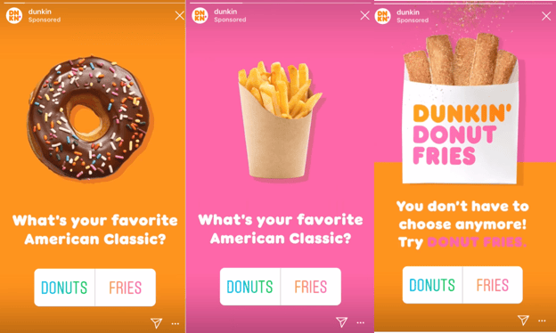 Dunkin Donuts Instagram ads