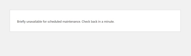 WOrdpress maintenance mode page