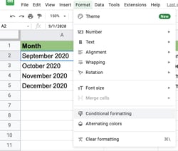 conditional formatting based on another cell value step 2