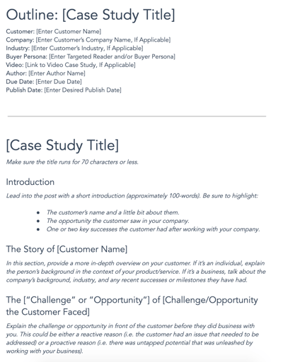 Case Study Template