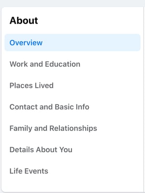 How to update your profile and about sections on Facebook