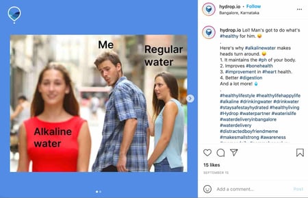 meme marketing example by Hydrop.io