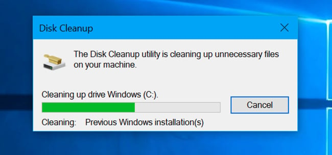 Windows disk cleanup software example