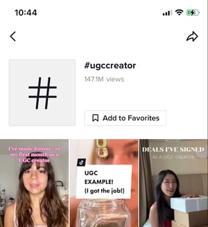 TikTok hashtag page