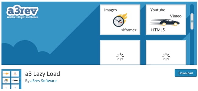 plugin download page for the wordpress lazy loading plugin a3 lazy load