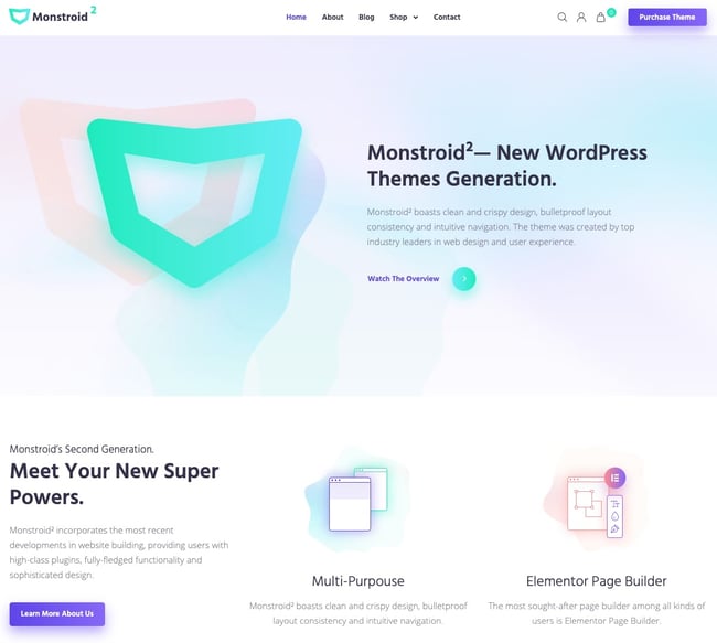 demo of the wordpress facebook theme monstroid