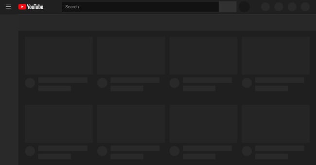 skeleton screen example: youtube placeholder loading screen