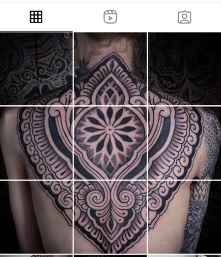 An Instagram Photo Mosaic Of A Back Tattoo By Mystory Wiesbaden 