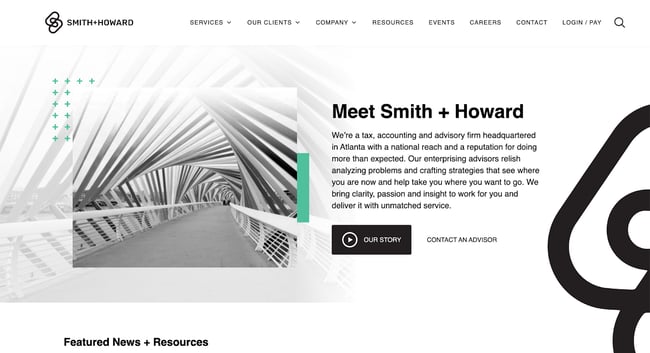 accountant website design, Smith + Howard