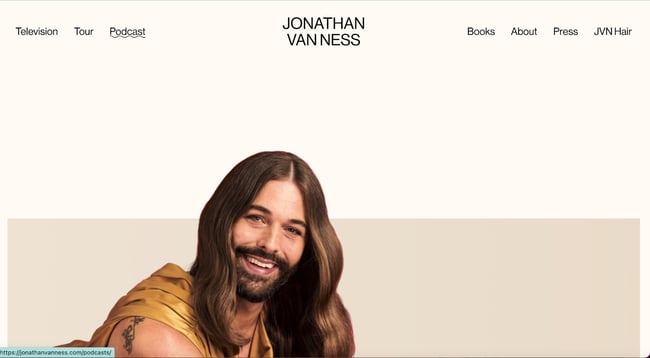 Jonathan Van Ness, actor website example