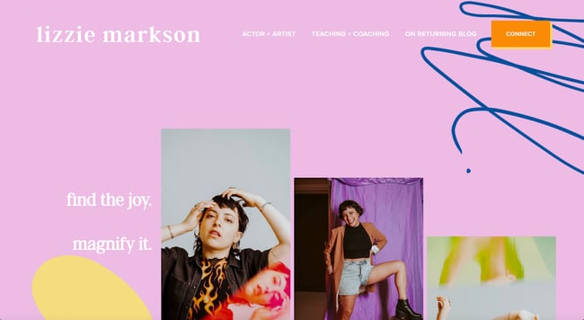 Lizzie Markson, actor website example