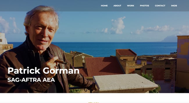 Patrick Gorman, actor website example