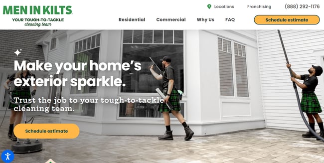  cleaning company websites, Men in Kilts