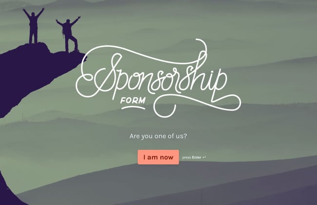 sponsorship  donation form template form typeform