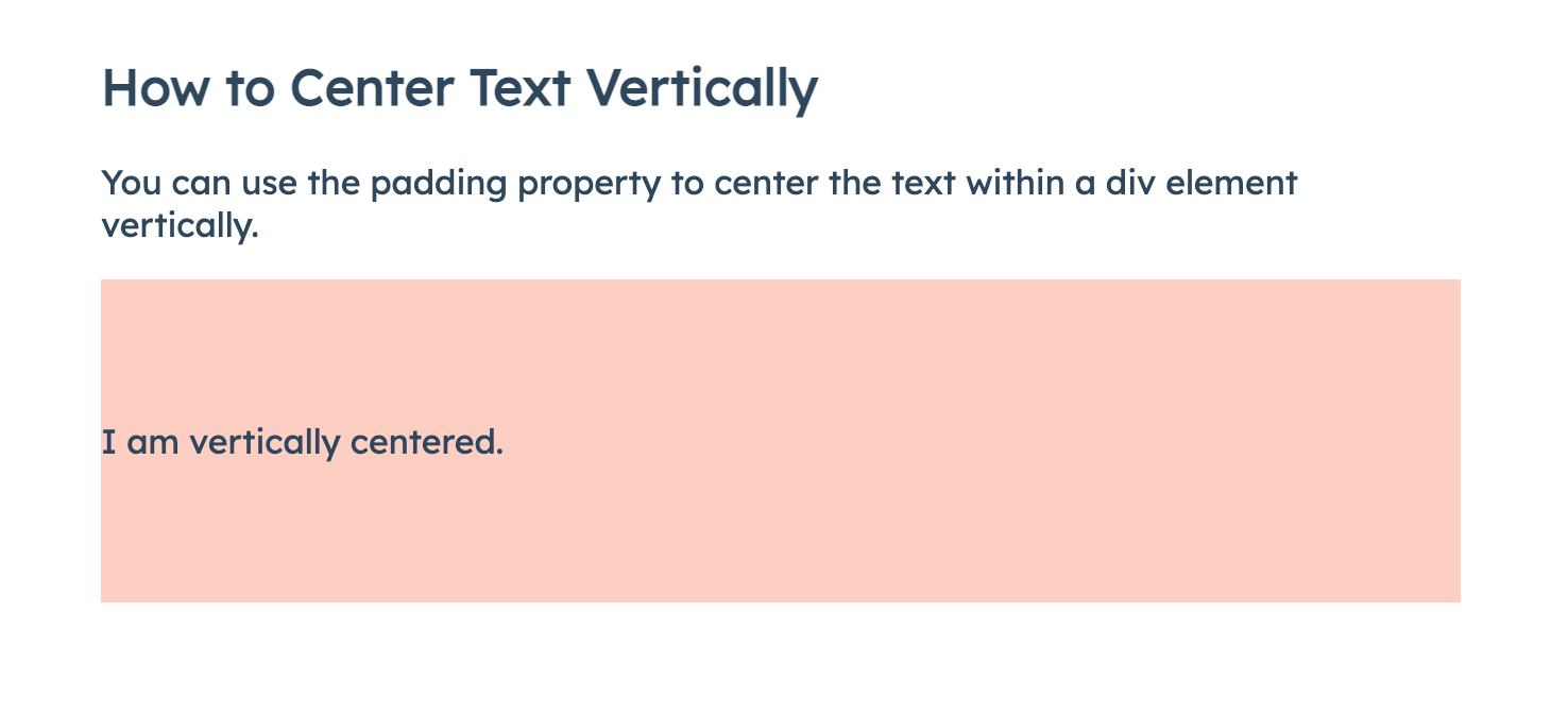 how to vertically center text in css: use padding