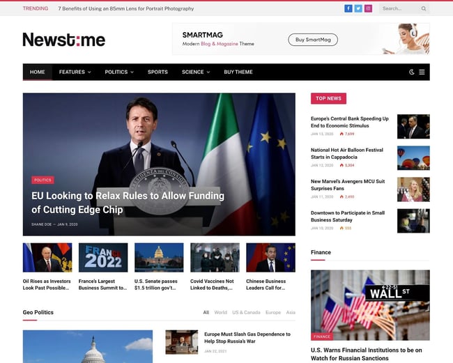 magazine WordPress themes, SmartMag