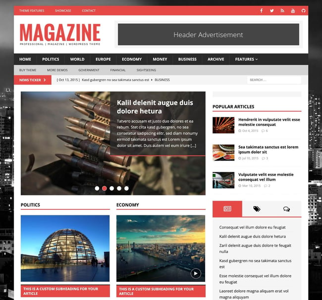 magazine WordPress themes, MH Magazine