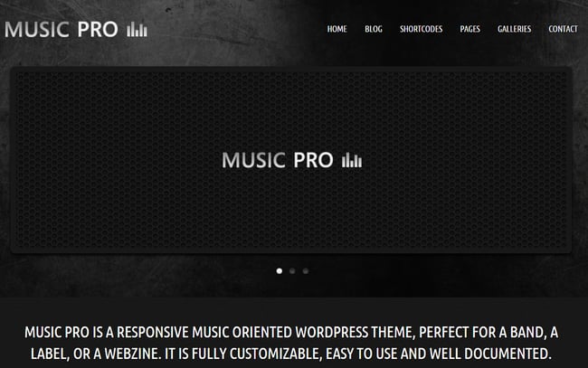 A WordPress theme for rock bands — Music Pro.