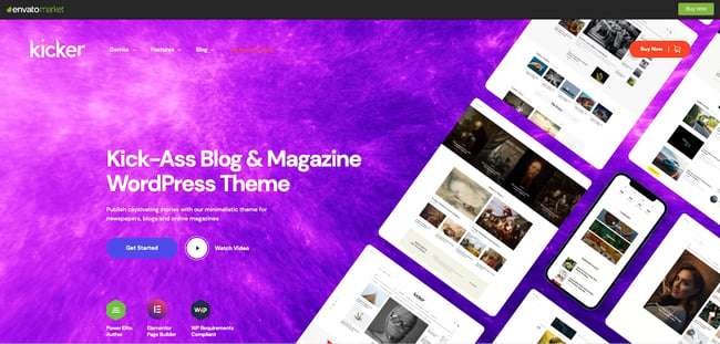 Newsletter WordPress themes, Kicker is a Gutenberg-ready WordPress theme with seamless MailChimp integration