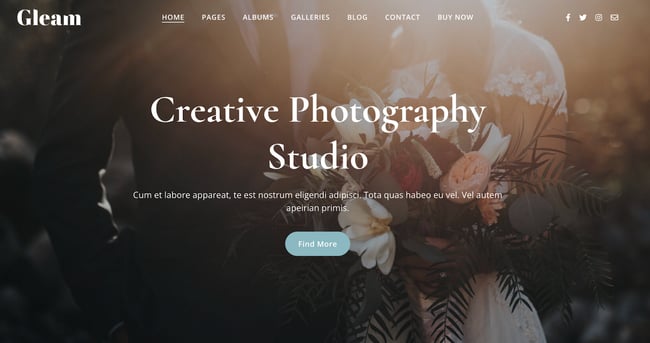 photography website templates, Gleam