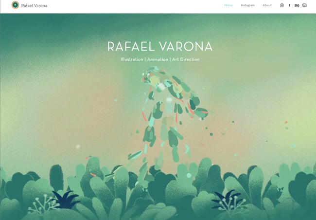 Best portfolio websites for developers, example from Rafael Varona.