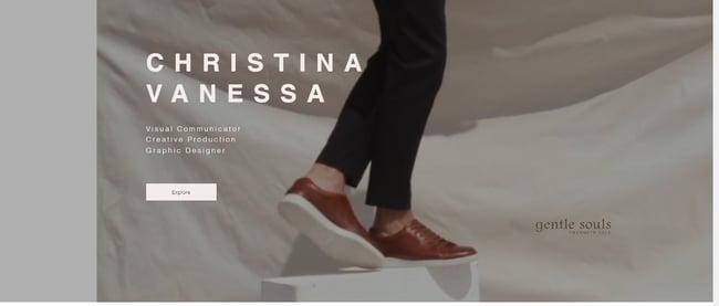 Best portfolio websites for developers, example from Christina Vanessa.