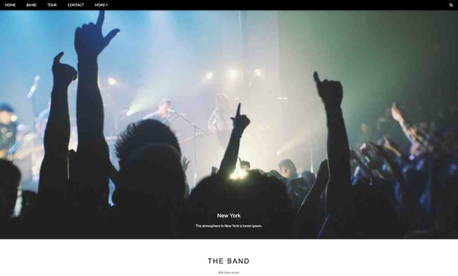 Get a responsive Website template from W3 Schools for your band