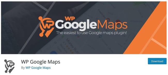 download page banner for the wordpress google maps plugin wp google maps