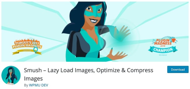 download page for the wordpress image optimization plugin smush