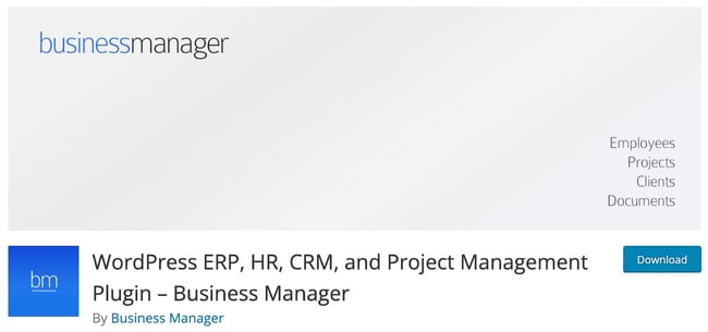 download page for the wordpress project management plugin business manager