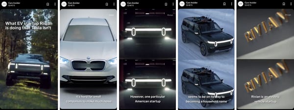 Rivian Snapchat Discover Story on Car Insider Channel