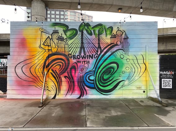 HubSpot Growing with Pride mural