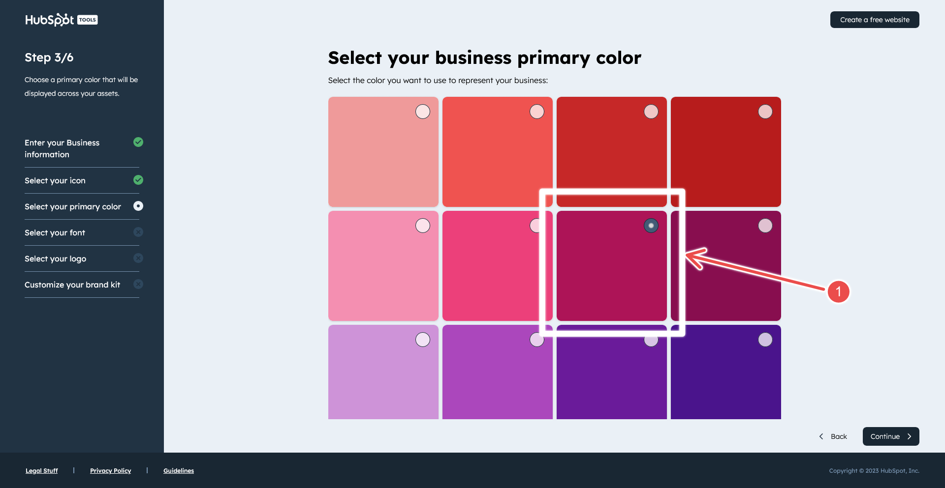 Choosing the color for your production logo.