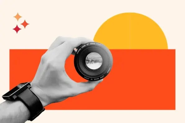 the OGP framework, HubSpot's approach to focus and alignment, represented by a camera lens coming into focus