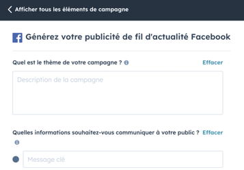 Générateur de publicité Facebook