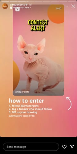 Instagram story idea giveaway