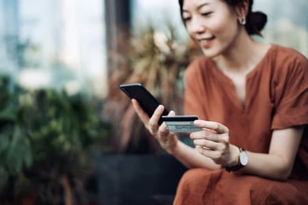 A shopper purchases a product from an Instagram businesses account via direct message (or DM)