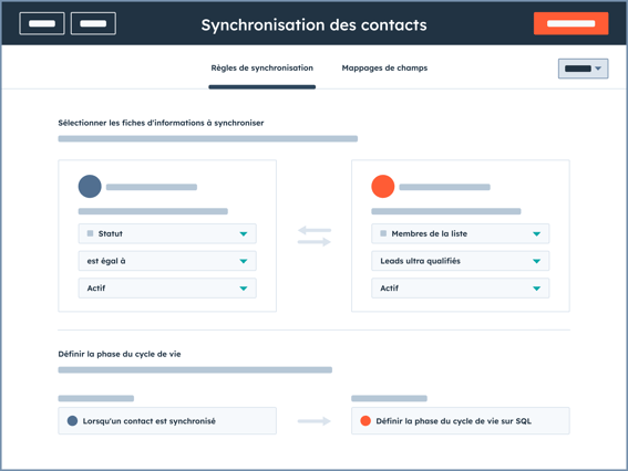 Transfert et synchronisation des données dans HubSpot