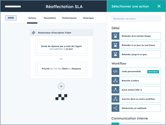 Configuration de l'automatisation pour déclencher des critères d'inscription comme la création d'un ticket