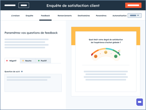 Envoi d'enquêtes de satisfaction client