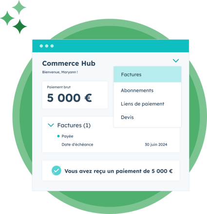 Processus de commerce unifié avec HubSpot : CPQ, facturation et paiement 