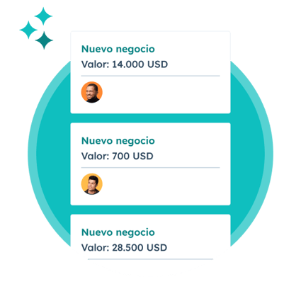 Tarjetas de negocios en Sales Hub