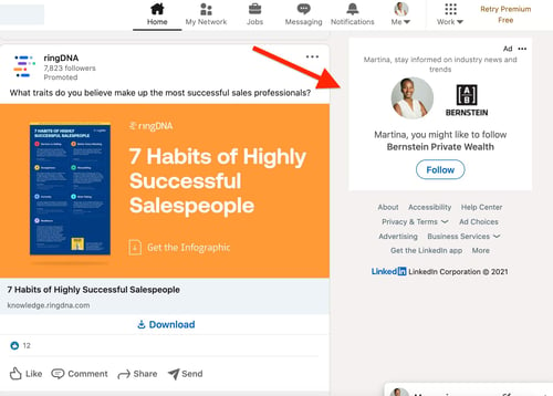 LinkedIn Dynamic Ad Example