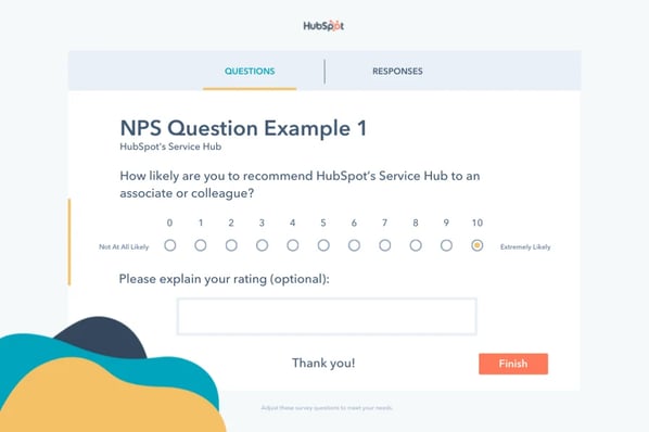 NPS Question Example 1 - HubSpots Service Hub