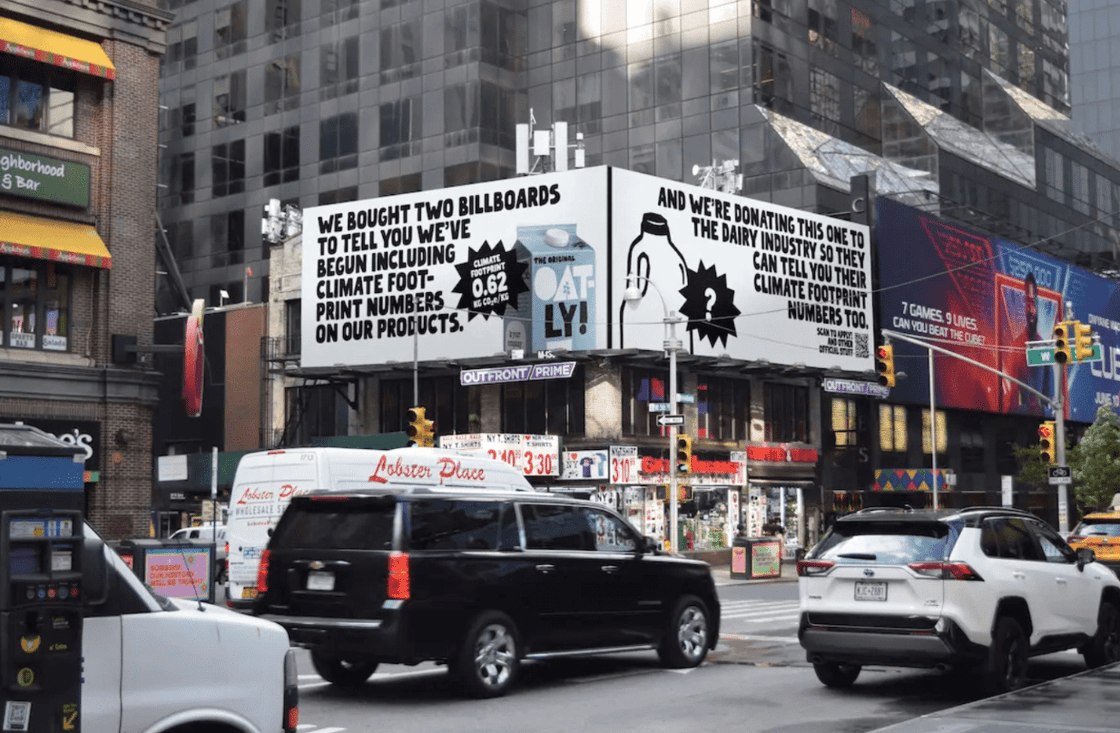 Oatly two billboards in time square