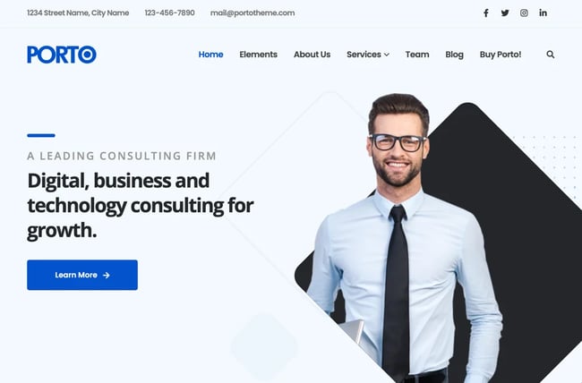 Porto business WordPress theme